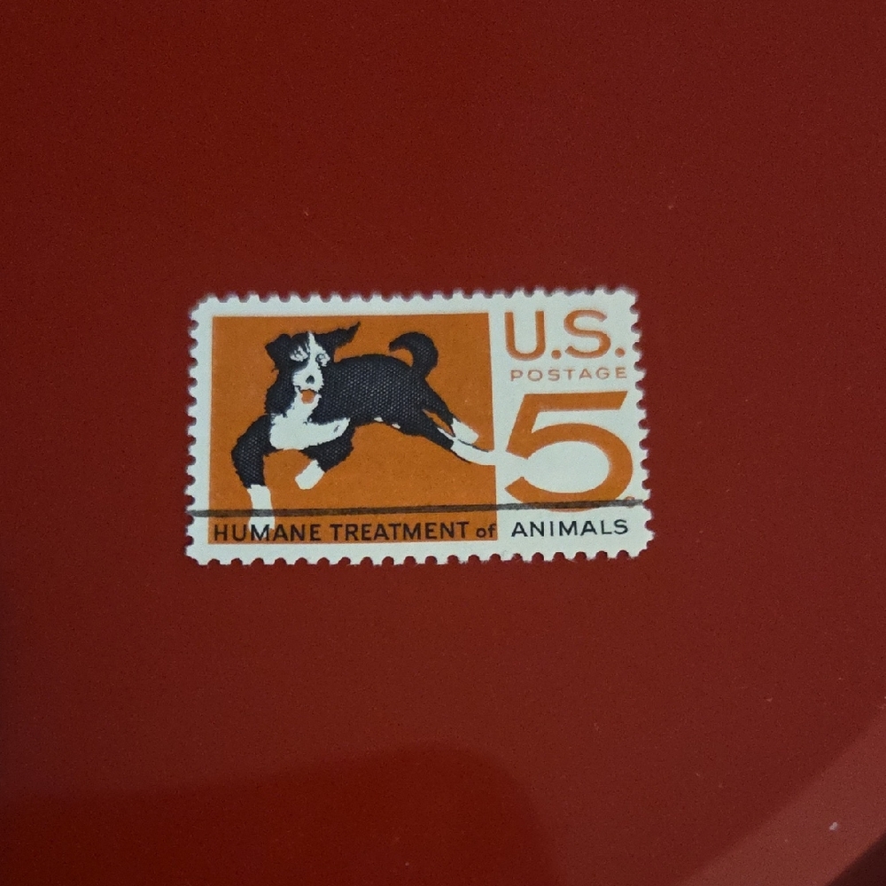 Vintage U.S. Postage Stamp with Dog Design #1307